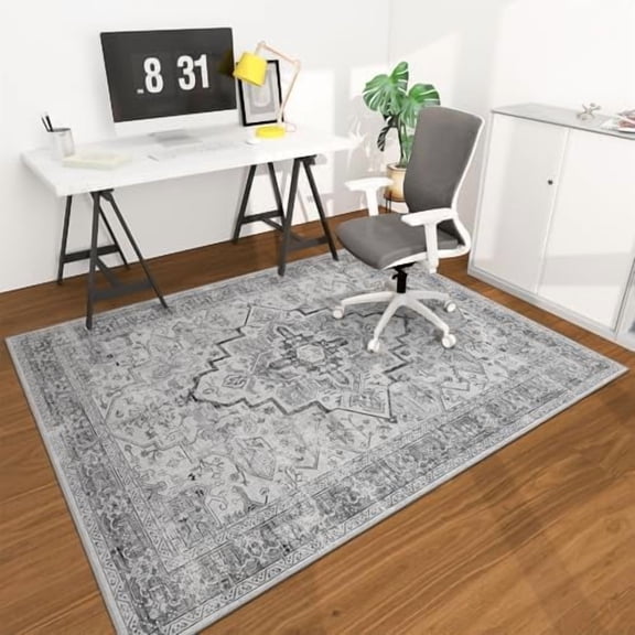 Office Chair Mat for Hardwood Floor, 72"x48" Easy Glide Computer Desk Mat Protector for Rolling Chair Under Desk Rug Nonslip Backing, Machine Wash, (Boho)