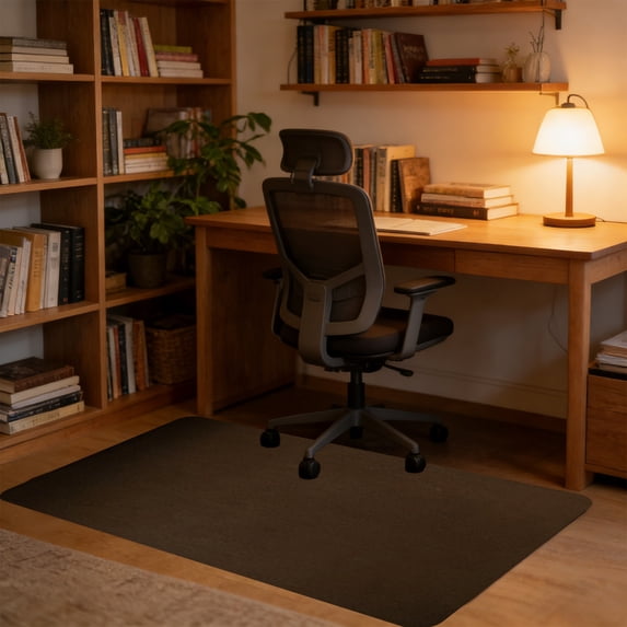 Office Chair Mat for Hardwood Floor Under Desk 35.4 x 47.2 Inch, Non Slip Heavy Duty Computer Chair Mat for Wood or Tile Floor, Durable Polyester Hard Floor Protector for Home Office Use