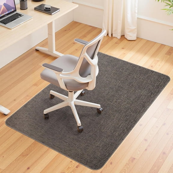 Office Chair Mat for Hardwood and Tile Floor, 48"x60" Floor Mat, Heavy Duty Computer Gaming Chair Mat, Anti-Slip, Non- Curve, Desk Chair Mat,Floor Protector for Home Office(Coffee)