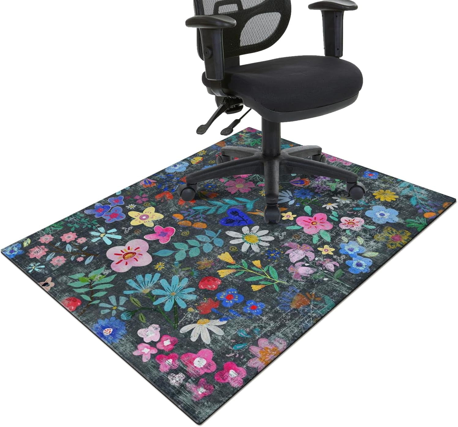 Office Chair Mat for Hardwood & Tile Floor,Boho Floral 36