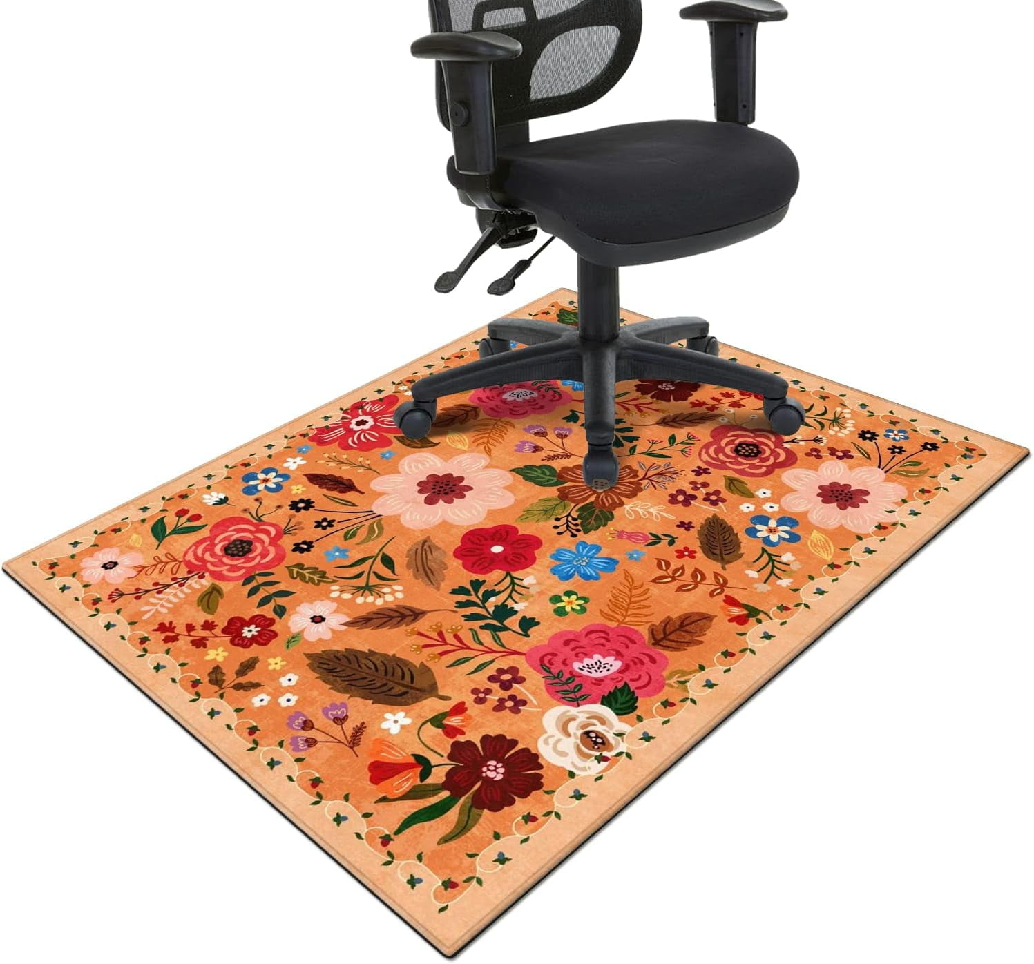 Office Chair Mat for Hardwood & Tile Floor,Boho Floral 36