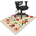 thumbnail image 1 of Office Chair Mat for Hardwood & Tile Floor,Boho Floral 36"x48" Office Computer Chair Mat for Rolling Chairs,Under Desk Non Slip Gaming Rug,Rubber Backing Large Low-Pile Carpet Protector Mat(Beige), 1 of 6