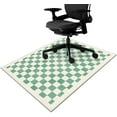 thumbnail image 1 of Office Chair Mat for Hardwood & Tile Floor,Boho Green Checkered 36"x48" Computer Chair Mat for Rolling Chairs Carpet, Under Desk Non Slip Gaming Rug, Low-Pile Rubber Backing Large Protector Mat, 1 of 6