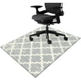 Office Chair Mat for Hardwood & Tile Floor,Boho Moroccan Grey 36"x48