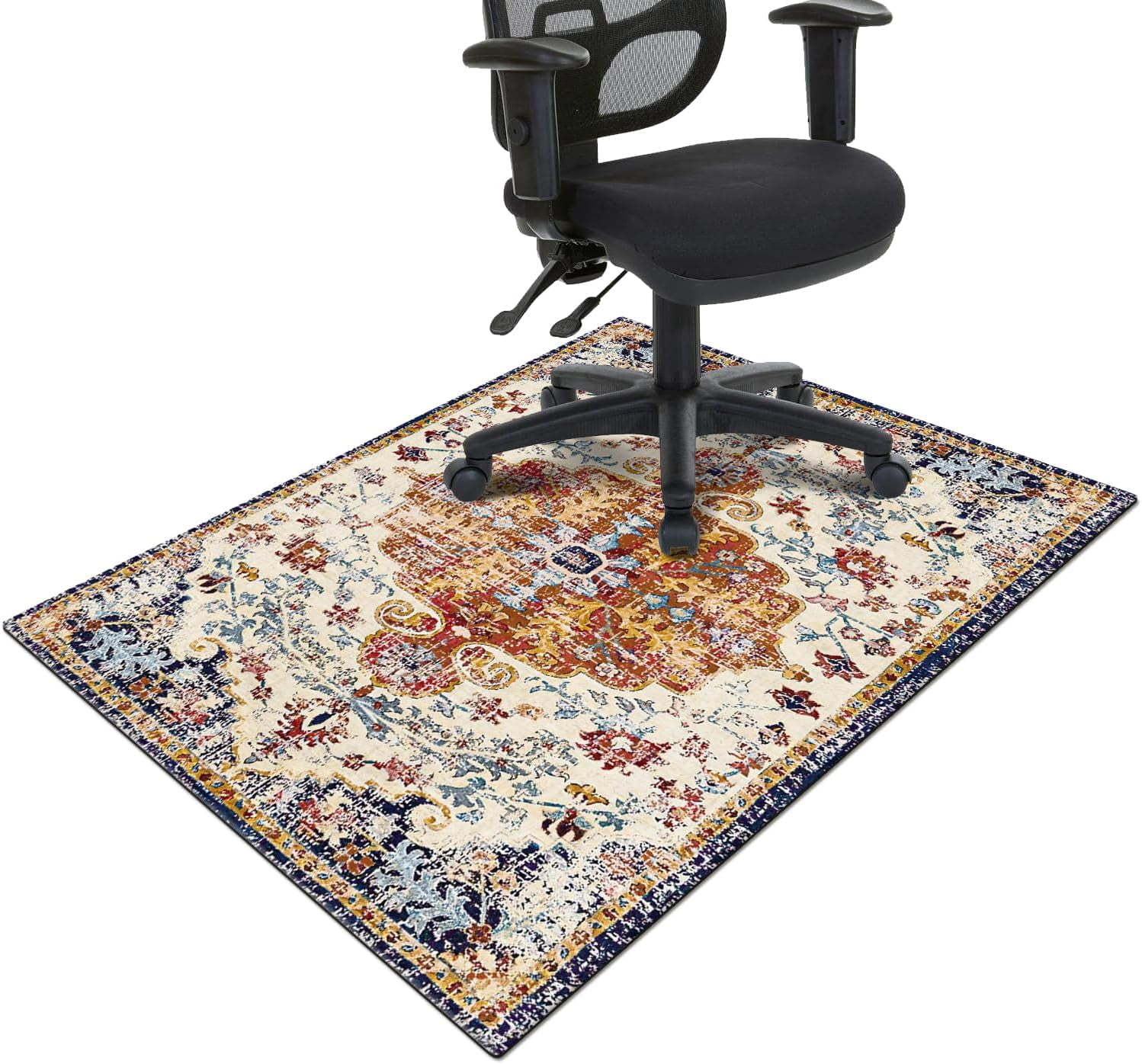 Office Chair Mat for Hardwood & Tile Floor,Boho Vintage 36"x48