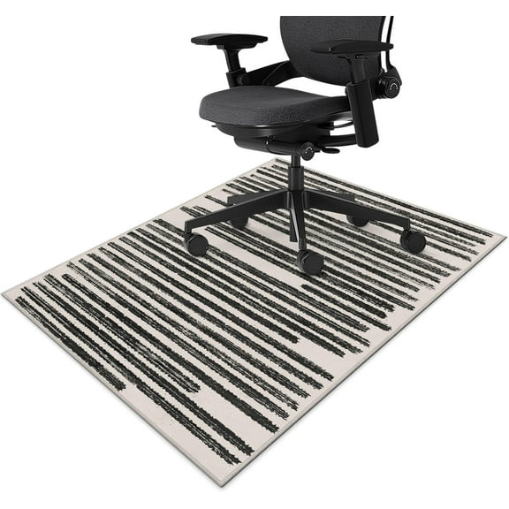 Office Chair Mat for Hardwood & Tile Floor,Modern Boho Stripe 36"x48" Computer Chair Mat for Rolling Chairs Carpet,Under Desk Non Slip Gaming Rug,Low-Pile Rubber Backing Large Protector Mat