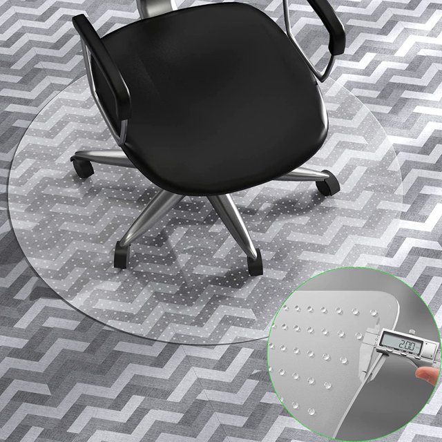 "36"" Round Office Chair Mat, Nontoxic Vinyl, Studded, For LowMedium