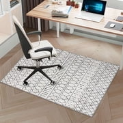 Office Chair Mat for Hardwood Floor, 35" x 47", Non-Slip Desk Chair Mat, Cream Geometry