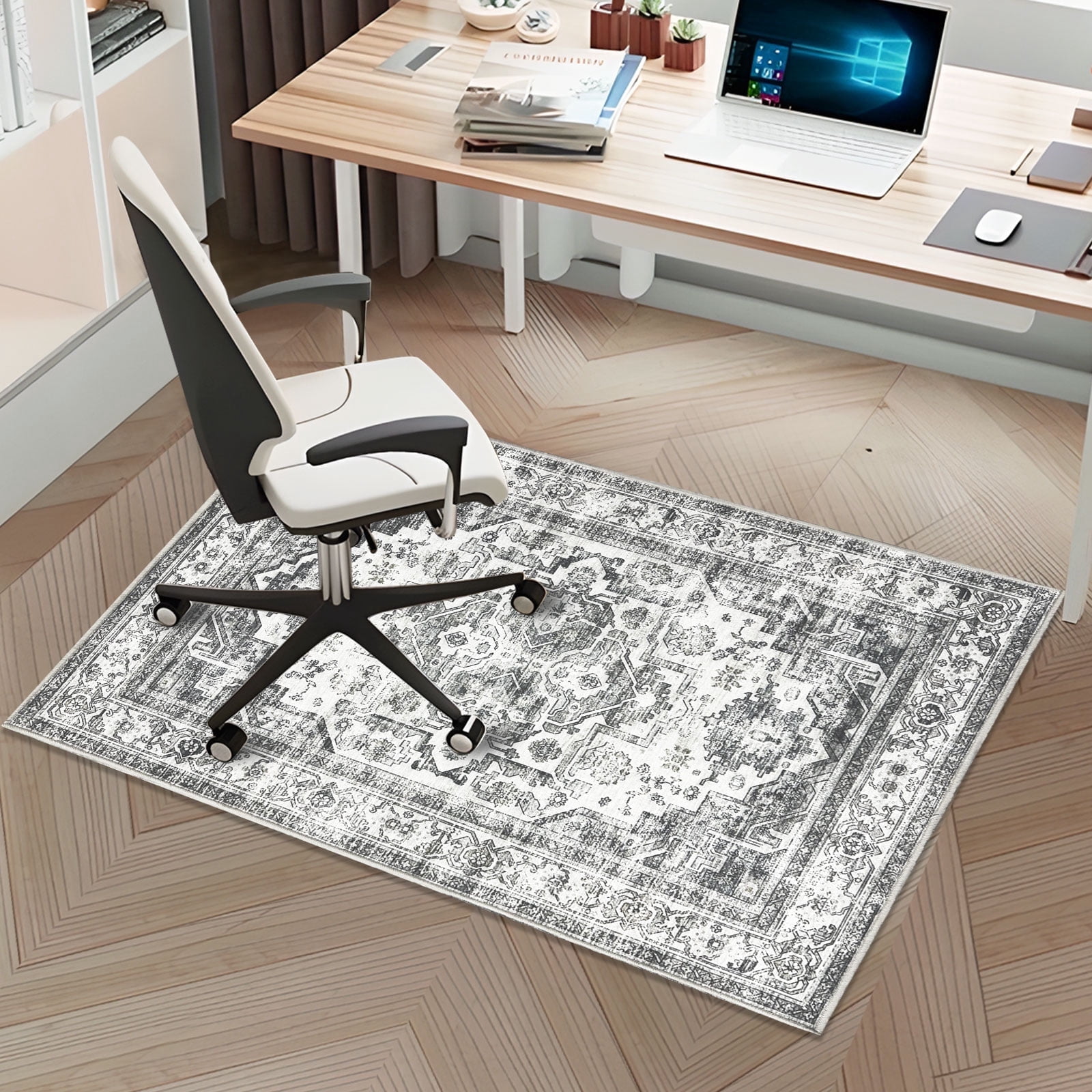 Office Chair Mat for Hardwood Floor, 35" x 47", Non-Slip Desk Chair Mat, Gray