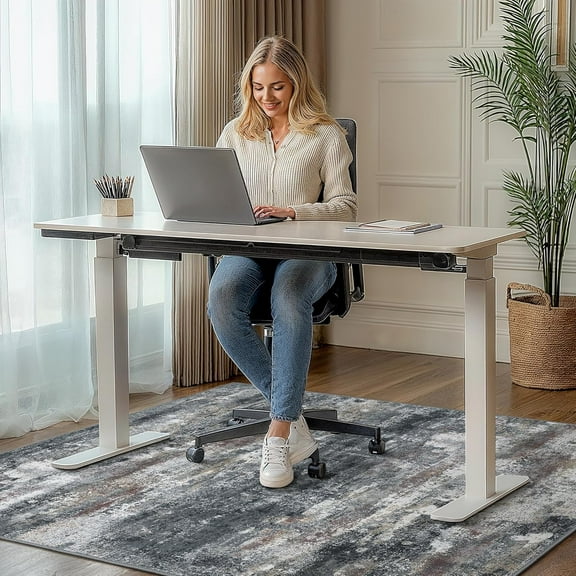 Office Chair Mat for Hardwood Tile Floor, Abstract 36x48 Desk Mat, Anti-Slip Rug for Rolling Chairs