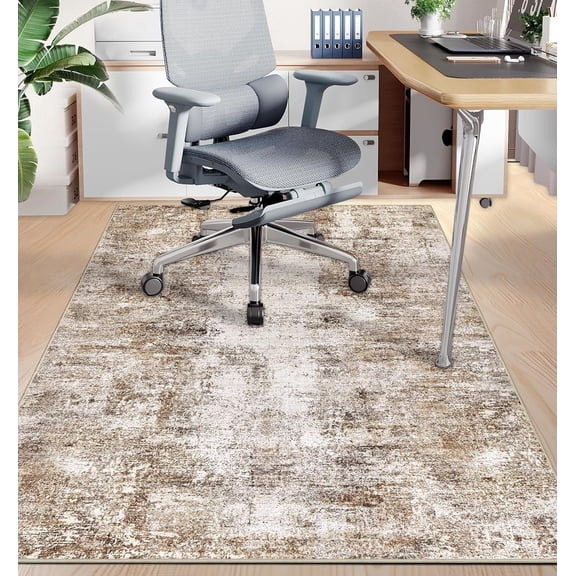 ORGOWEL Office Chair Mats for Hardwood Floor Non-Slip Heavy Duty Desk Chair Mat Computer Gaming Chair Rug Carpets Rolling Chair Protector in Living Room,47"x59",Brown