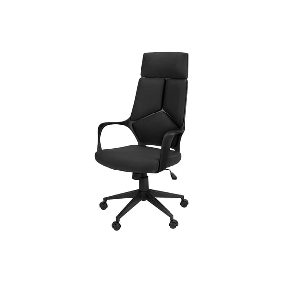 Office Chair Office Chair, Adjustable Height, Swivel, Ergonomic, Armrests, Computer Desk, Work, Black Fabric, Black Metal, Contemporary, Modern,Ergonomic Office Chair