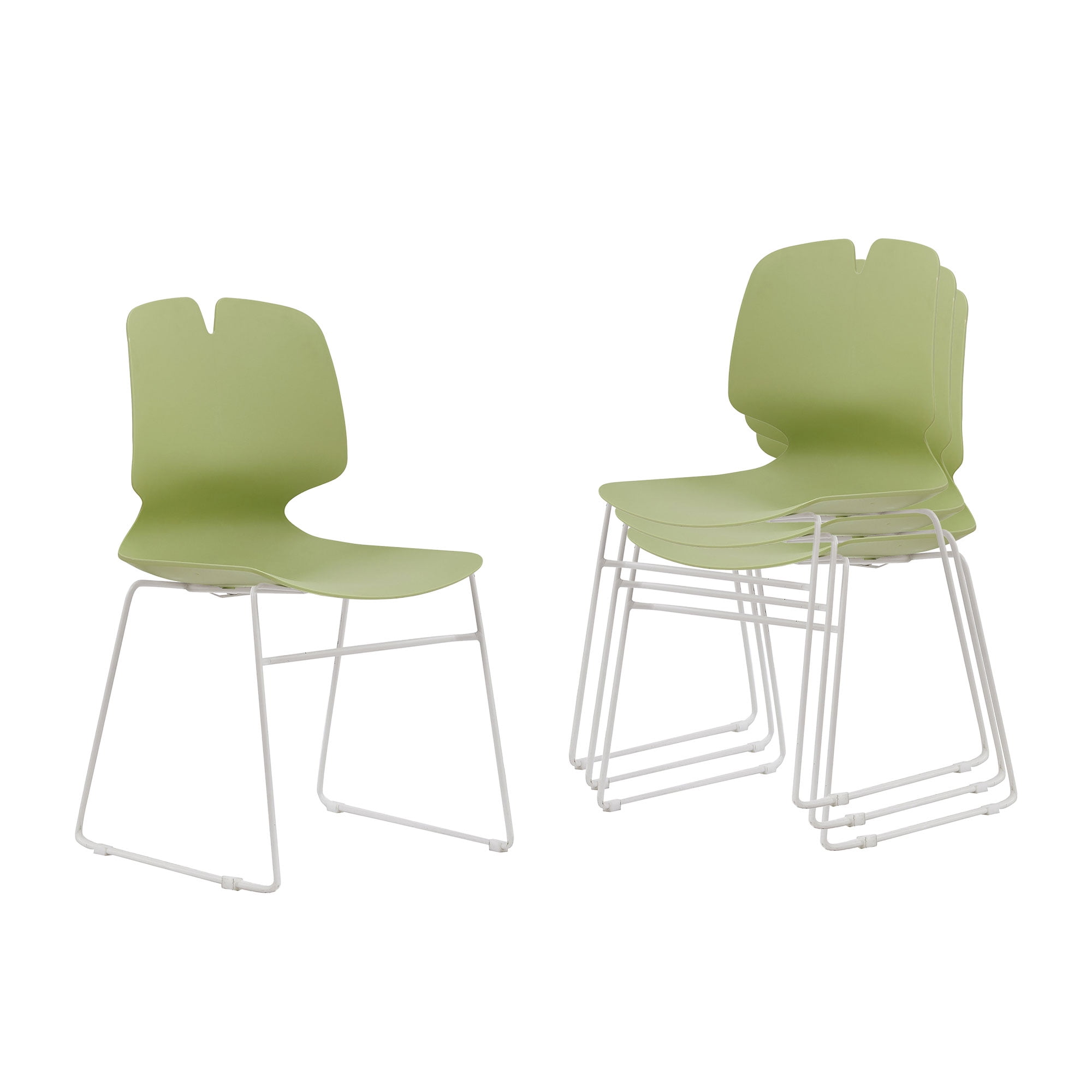 Office Chair Set of 4, Green