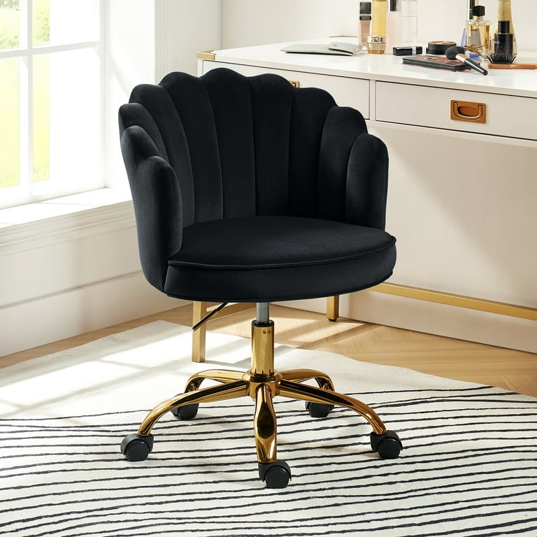 Vanity Chair Velvet Black Office Chair Office Chair Velvet