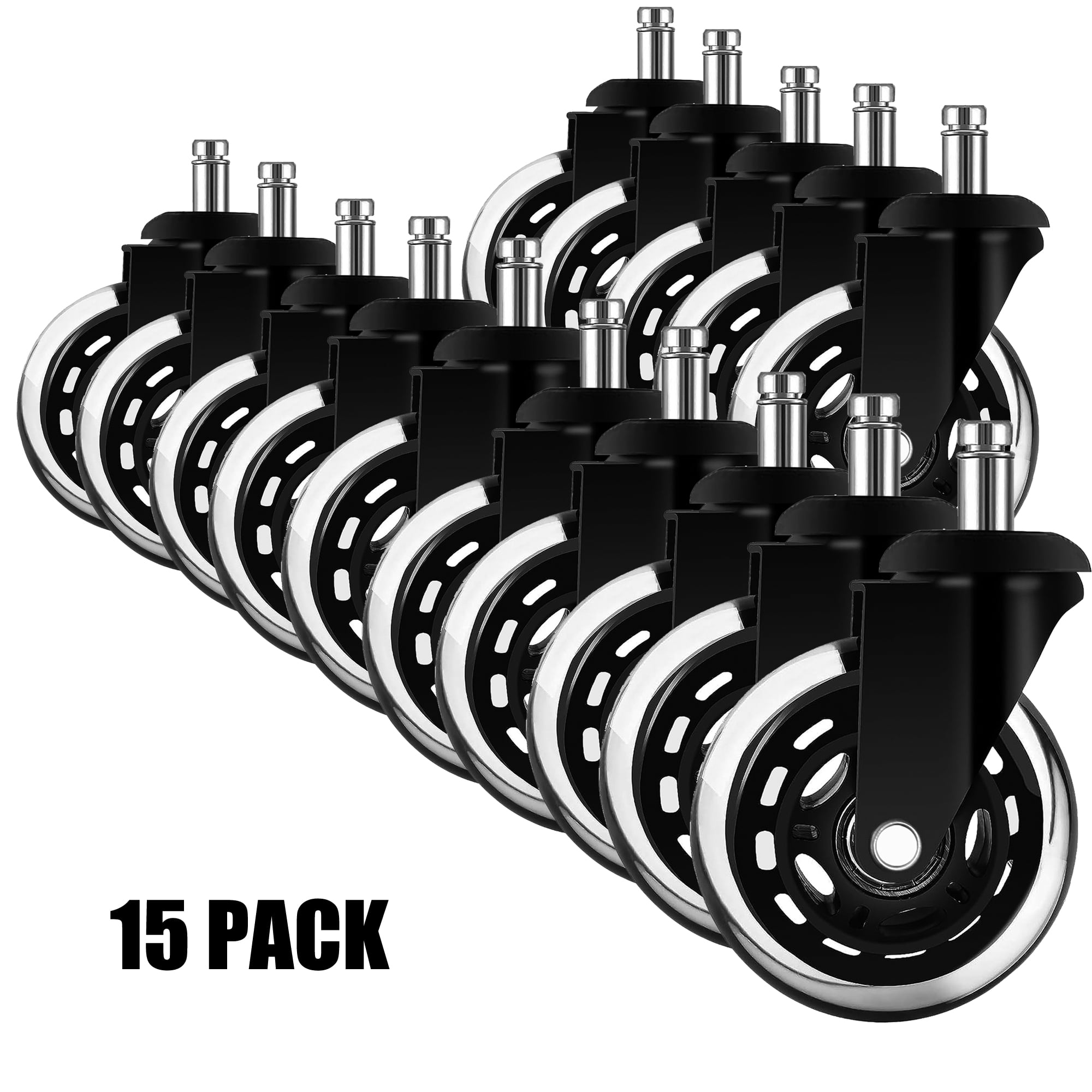 Office Chair Wheels, 3 inch Plastic Chair Wheel, Heavy Duty Chair