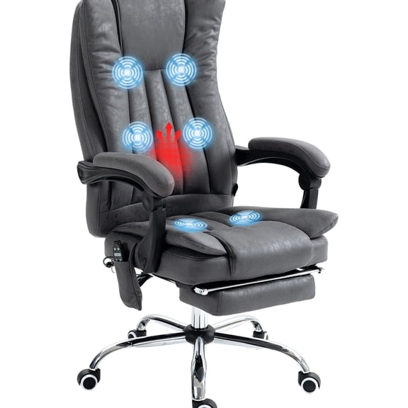 Office Chair with Back Heating and Vibrating Massage / 15 - 60 Minute Timer, Adjustable Relaxation