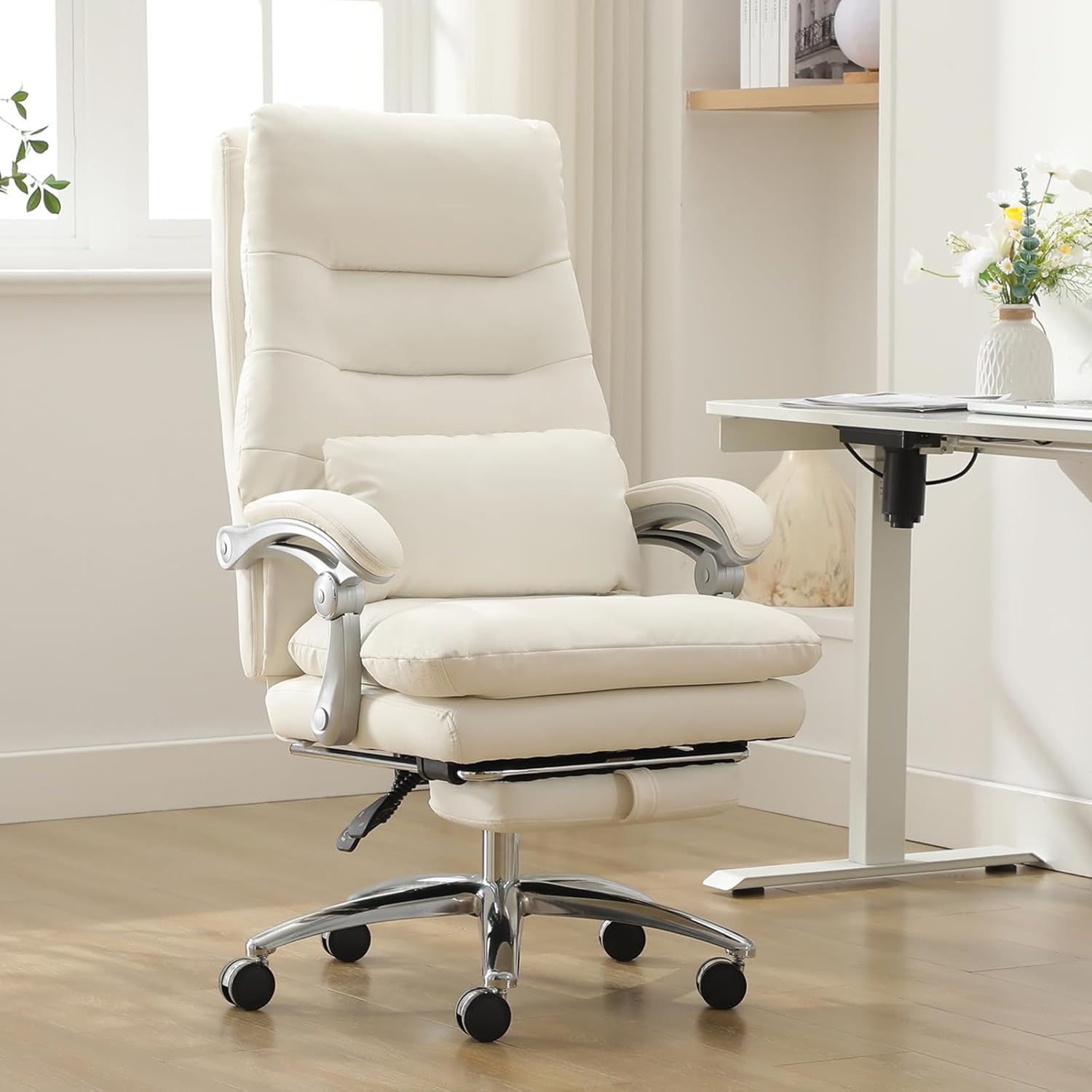 Office Chair with Foot Rest High Back Executive Chair with Padded