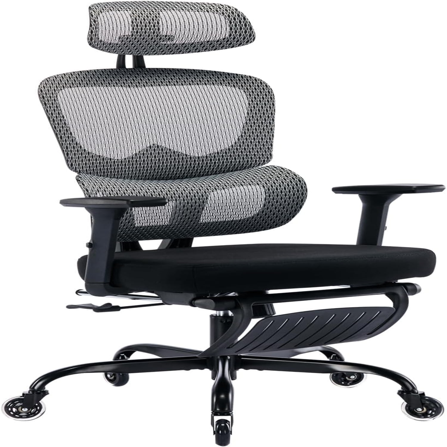 Office Chair with Foot Rubber Wheels Desk Chair with Lumbar Support