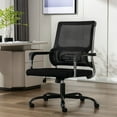Office Chair with Foot Rubber Wheels Desk Chair with Lumbar Support Adjustable Headrest & 3D