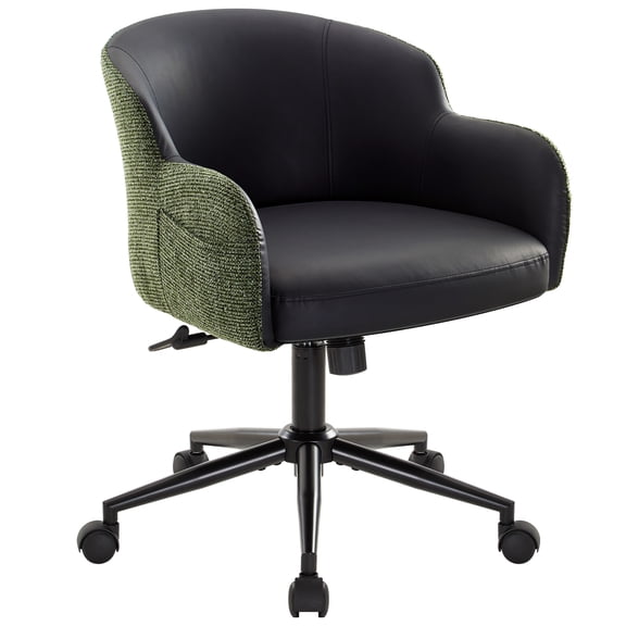 Office Chair with Wheels and Arms, Height Adjustable Ergonomic Swivel Chair, Chair for Home Office, Bedroom, Living Room Makeup