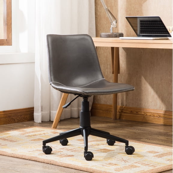 Office Chairs Cesena Faux Leather 360 Swivel Air Lift Office Chair, Antique Gray,Mesh Office Chairs