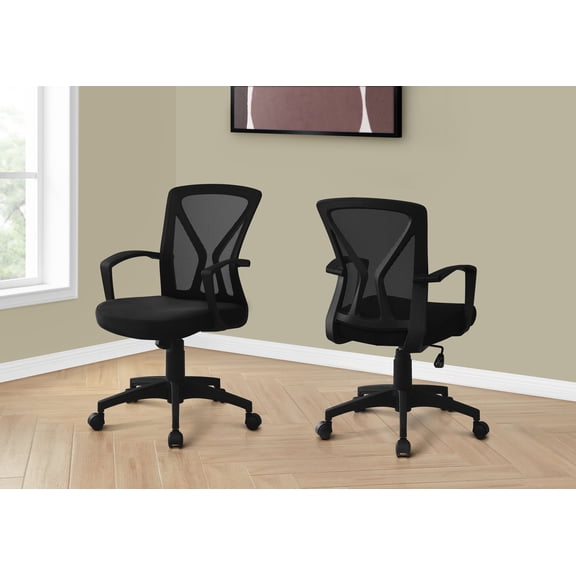 Office Chairs Office Chair, Adjustable Height, Swivel, Ergonomic, Armrests, Computer Desk, Work, Black Mesh, Black Metal, Contemporary, Modern,Ergonomic Office Chairs