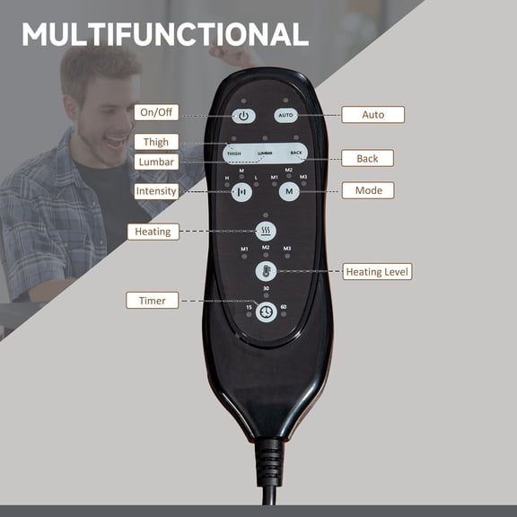 Office Chairs Vinsetto Microfiber Office Chair, High Back Computer Chair with 6 Point Massage, Heat, Adjustable Height and Retractable Footrest, Black,Mesh Office Chairs