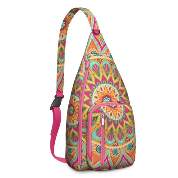 Office Chic Shoulder Pack Professional Yet Stylish Mandala Print Work Bag