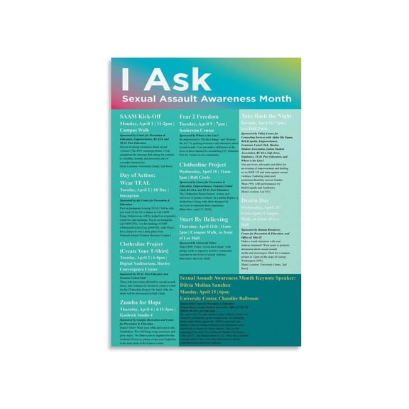 Office Community Poster Sexual Assault Awareness Mental Health Educational Visual Guide Support Survivors Canvas Wall Art For Home Office Decor
