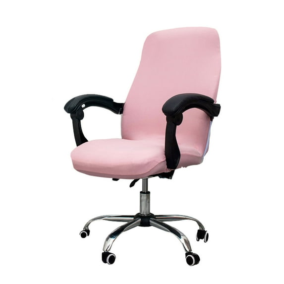 Office Computer Chair Covers,Universal Solid Color Removable Washable Chair Protector Spandex Stretchy Chair Slipcovers for Office Desk Chair-Pink