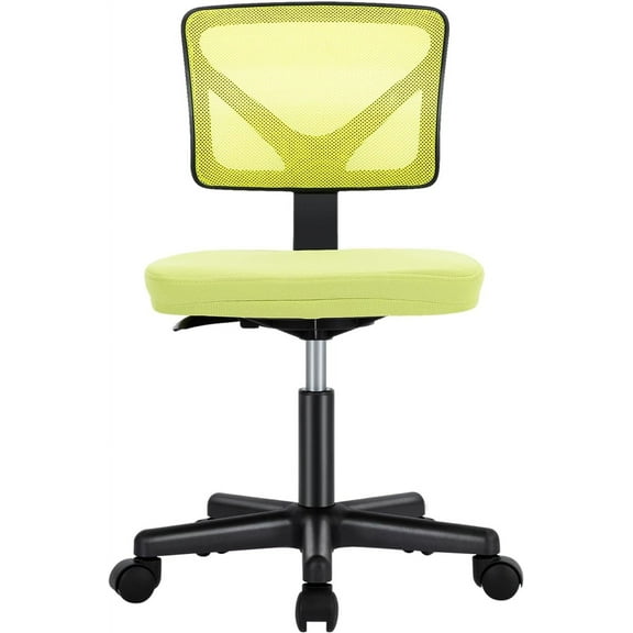 Office Computer Desk Chair, Ergonomic Low-Back Mesh Rolling Work Swivel Chairs with Wheels, Armless Comfortable Seat Lumbar Support for Home, Bedroom, Study, Student, Adults, Black