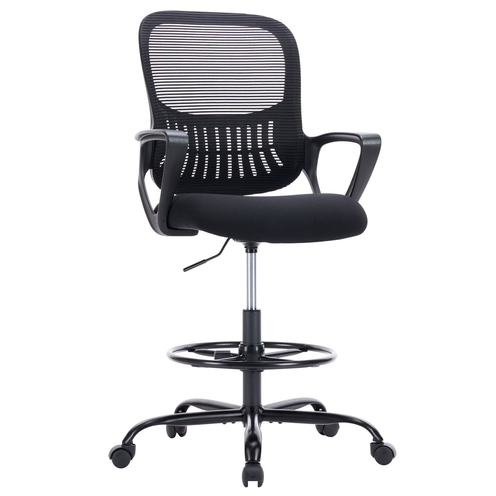 JONPONY Tall Drafting Office Chair,Desk Chair with Ergonomic Lumbar Support for Home, Office, Bedroom, for Adults,Black