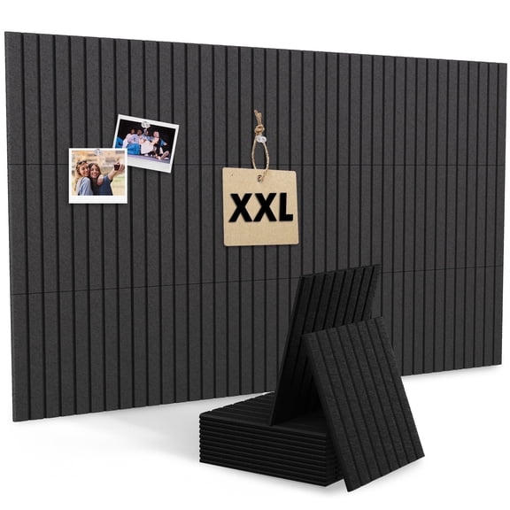 MYMULIKE 59" x 36" Large Black Felt Bulletin Board, 15 Pack Cork Board Alternative with Adhesive Tabs for Wall & Room Decor,Home Office,Classroom Dorm