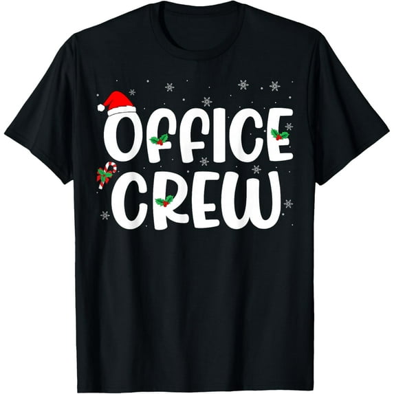 Office Crew - Christmas Santa Hat Front Office Squad Gifts T-Shirt