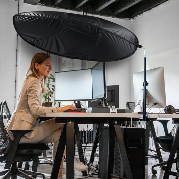 Office Cubicle Shade Cubicle Desk Light Shield to Block Anti-Glare Cover Light Sensitive Professionals Cubicle Light Quick Install Shading Light Shade with Clamp(Leaf)