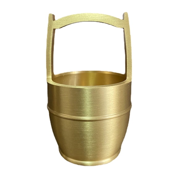 ifundom Copper Bucket Decorative Ornament for Desktop and Office Use, Golden Finish, Home and Office Decoration