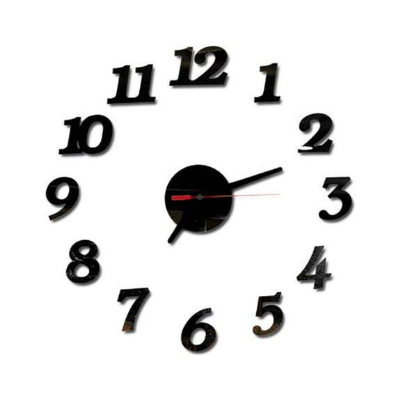 ULTNICE Modern Wall Clock Black Acrylic 1Pcs for Office