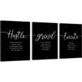 thumbnail image 1 of Office Decor - Hustle Quotes Execute Prints, Framed Canvas Wall Art Grind Quote, Office Wall Art, Black Large Poster, Positive MotivationalPrints, Inspirational Print (F-3pcs,12x16inchx3pcs), 1 of 6