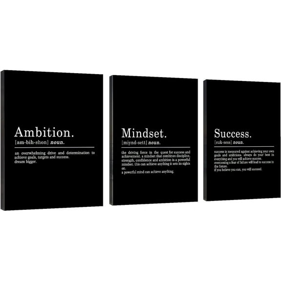 Office Decor - Hustle Quotes Execute Prints, d Canvas Wall Art Grind Quote, Office Wall Art, Black Large Poster, Positive MotivationalPrints, Inspirational Print (F-3pcs,12x16inchx3pcs)