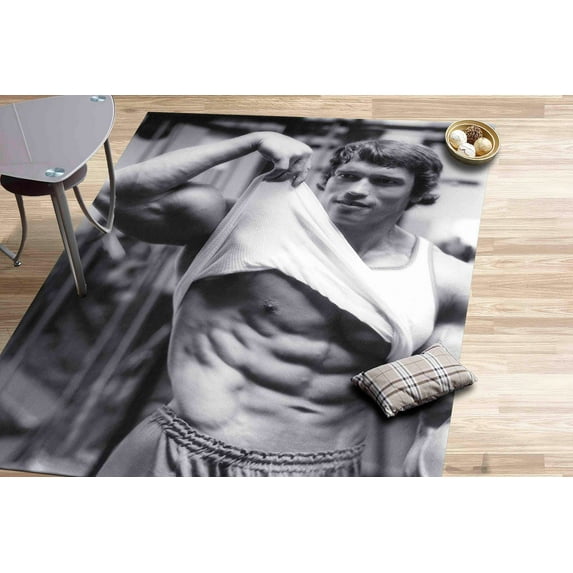 Office Decor Rug, Famous Rug, Boy Room Rugs, Printed Rugs, Modern Rug, Thin Rugs, Gym Rugs, Man Cave Rug, Black and White Rug, 1.7'x2.3' - 50x70 cm
