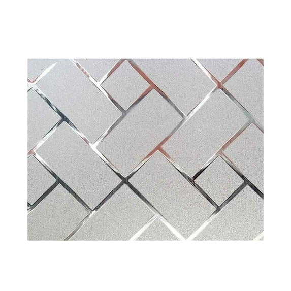 Office Decorations, Static Glue-Free Glass Film Window Sticker Diagonal Pattern - Static Adhesion, No Glue Needed, 16In Width X 39In Length - For Home Windows, Office Doors, Glass