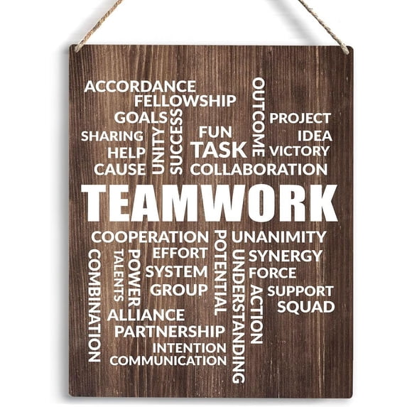 Office Decorations for Work Home Office Accessories Inspirational Wall Art for Office Teamwork Wall Art Artwork for Office Bedroom Living Room Framed Wooden Hanging Sign8x10 Inch