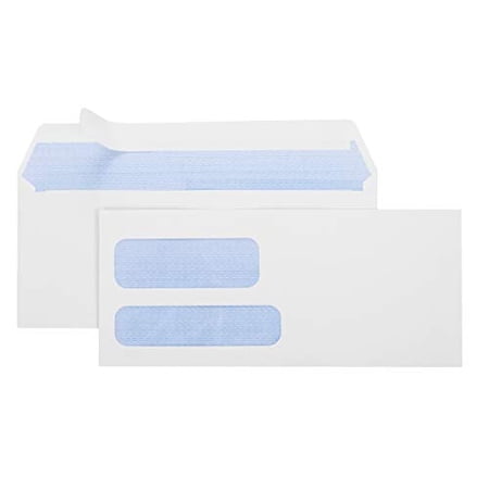 Office Deed #9 Double Window Security Envelopes Self Seal - #9 Envelopes With Window Designed for Quickbooks Invoices and Business Statements with peel and seal flap -3 7/8'' X 8 7/8''