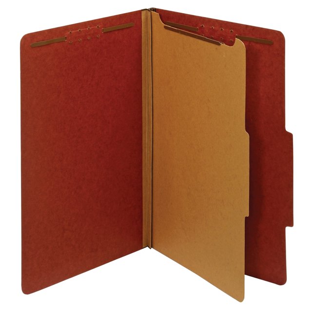 Office Depot 100 Recycled Classification Folders, 1 Divider, 1 3/4in