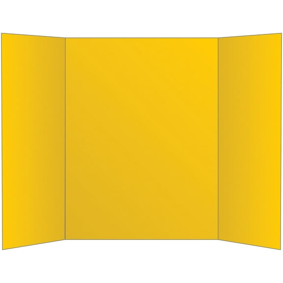 Office Depot 72% Recycled Tri-Fold Corrugate Display Board, 36in. x 48in., Yellow, 26994