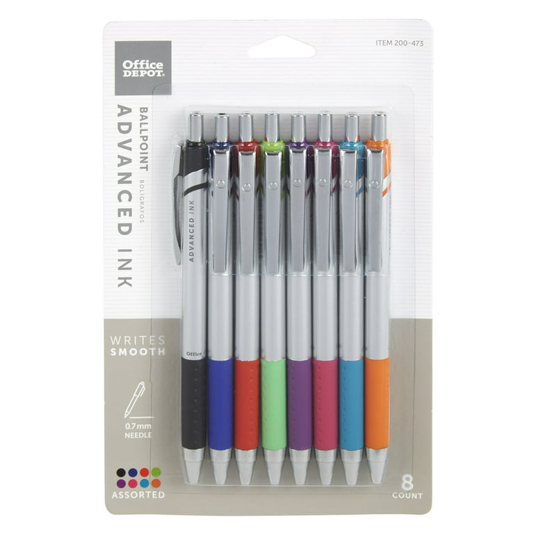   Basics Retractable Ballpoint Pen - Assorted Colors -  24-Pack : Office Products