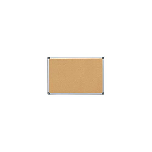 Natural Cork Bulletin Board with Silver Aluminum Frame, 24" x 36"