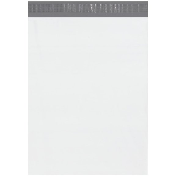 Office Depot Brand 14-1/2" x 19" Poly Mailers With Tear Strips, White, Case Of 500 Mailers