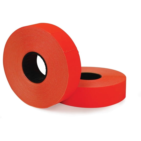 Office Depot Brand 2-Line Price-Marking Labels, Red, 1,750 Labels Per Roll, Pack Of 2 Rolls