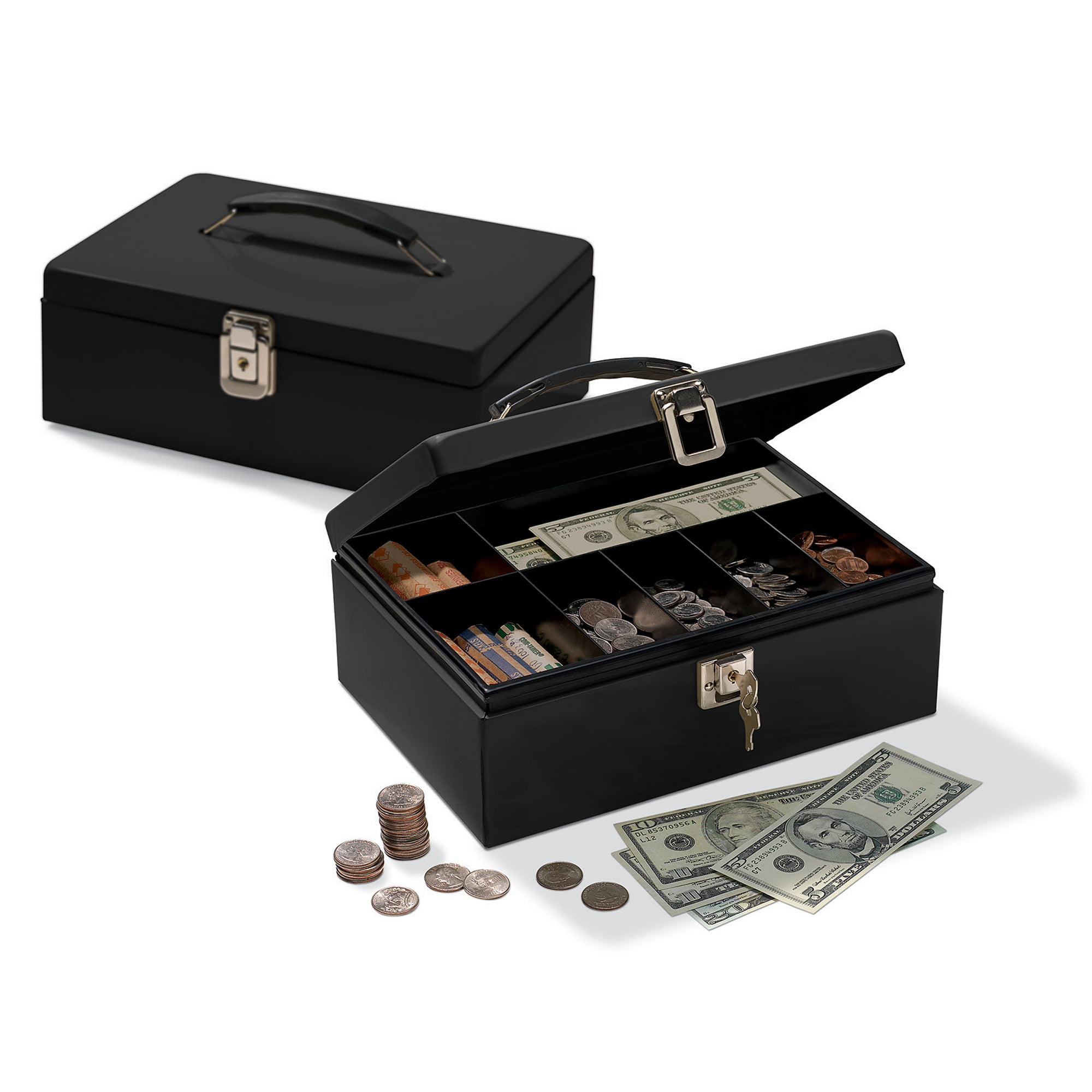 Office Depot Brand Cash Box With Locking Hatch, 3 7/8"H x 11"W x 7 5/8"D